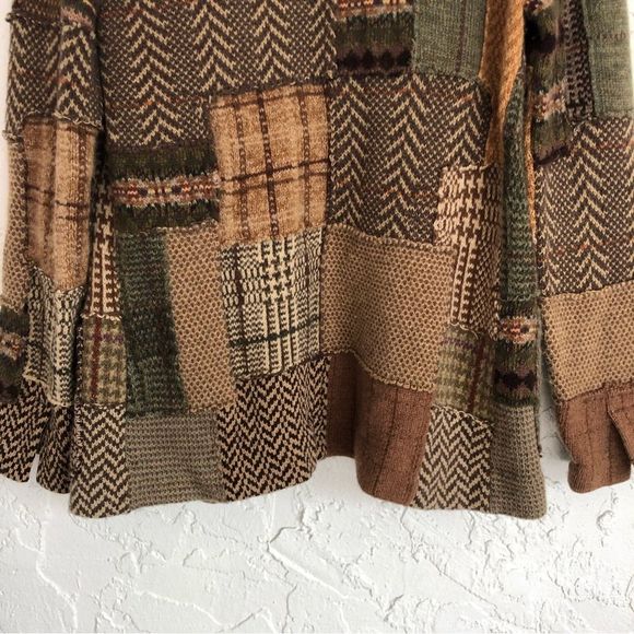 RALPH LAUREN COLLECTION Purple Label Patchwork Shawl-Collar Cardigan Size Medium - Picture 10 of 10